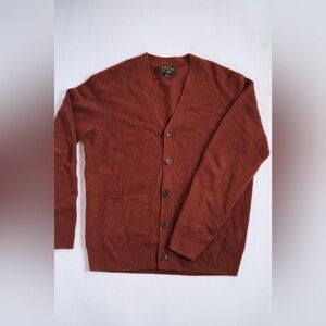 J.Crew 100% Cashmere Waffle Knit Cardigan – Rust | Size M